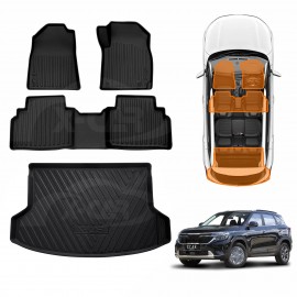 3D Floor Mats Boot Liner Set for Kia Seltos 2019-2022 All Weather Heavy Duty Cargo Car Trunk Luggage Tray