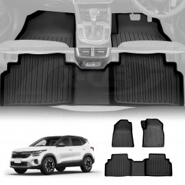 3D Customized Heavy Duty All Weather Car Mat Floor Liner Full Set Carpet for Kia Seltos 2019-2025