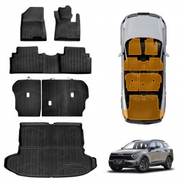 Floor Car Mats Seat Back Kick Cargo Boot Liner Set for Kia Sportage 2021-2025 Heavy Duty Car Seats Kick Mats Cover