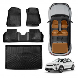 3D Floor Mats Boot Liner for Kia Stonic 2020-2025 Upper Boot Level All Weather Heavy Duty Cargo Car Trunk Luggage Tray