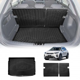 Boot Liner Kick Mats Set for Kia Stonic 2020-2025 Lower Boot Floor All Weather Heavy Duty Cargo Car Trunk Back Seat Protector