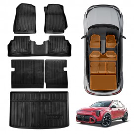 3D Floor Mats Boot Liner Set for Kia Stonic 2025-Onwards All Weather Heavy Duty Cargo Kick Back Seat Protector Cover