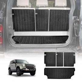Boot Liner Kick Mats Set for Land Rover Defender 90 2021-Onwards All Weather Heavy Duty Cargo Car Trunk Back Seat Protector