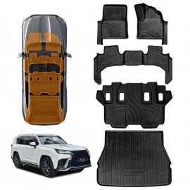 3D Floor Mats Boot Liner for Lexus LX Series LX500d LX600 2021-Onwards 7 Seater All Weather Heavy Duty Cargo Car Trunk Luggage Tray