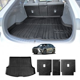 Boot Liner Kick Mats Set for Lexus RX350 RX350h RX500h 2022-Onwards All Weather Heavy Duty Cargo Car Trunk Back Seat Protector