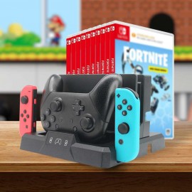 Charger Charging Dock Game Holder Stand Base for Nintendo Switch & OLED Console Joy-Con Controllers Switch Pro Controllers