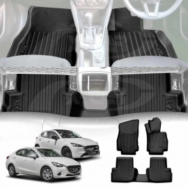 3D Floor Mats for Mazda 2 Hatch & Sedan 2014-Onwards DJ/DL Series Heavy Duty All Weather Car Mats Carpet Liner Set