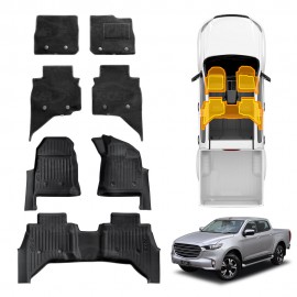 Premium Floor Mats for Mazda BT-50 BT50 Dual Cab TF Series 2020-Onwards Heavy Duty All Weather Double Layer TPE Carpet Car Interior Liner Set