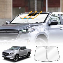 WindScreen Sun Shade for Mazda BT-50 BT50 Dual Cab 2020-2025 TF Series Blocks UV Rays Foldable Custom Wind Screen Sun Visor Protector