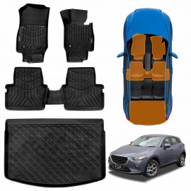 3D All-Weather Floor Mat Boot Liner Carpet for Mazda CX-3 CX3 2015-2025 Heavy Duty Cargo Trunk Mat Luggage Tray