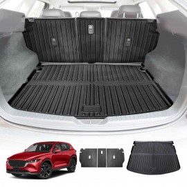Boot Liner Kick Mats Set for Mazda CX5 CX-5 2022-2026 All Weather Heavy Duty Cargo Car Trunk Back Seat Protector