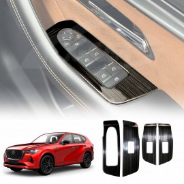 Power Window Control Switch Panel Trim Decor Cover Protector for Mazda CX-60 CX60 2023-2025 Stainless Steel Style