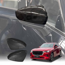 Rear View Mirror Trim Cover for Mazda CX-60 CX60 2023-2025 Exterior Accessories Side Mirror Cap Carbon Fiber Style