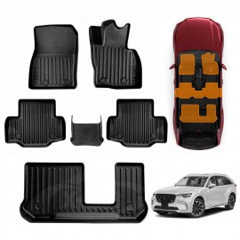 3D Floor Mats for Mazda CX-90 CX90 7-Seater 2023-Onwards Heavy Duty All Weather Car Mats Carpet Liner Set Car Accessories