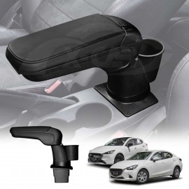Central Armrest Storage Box with Cup Holder for Mazda 2 Hatch & Sedan 2014-2025 DJ/DL Arm Rest Car Interior Accessories