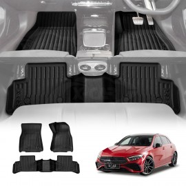 3D Floor Mats for Mercedes-Benz A-Class W177 V177 2018-Onwards Heavy Duty All Weather Car Waterproof Interior Protection Liner Set