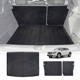 Boot Liner Kick Mats Set for Mercedes Benz GLA Class 2014-2019 All Weather Heavy Duty Cargo Car Trunk Back Seat Protector