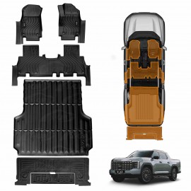 3D Floor Mats Tub Liner for MG MGU9 Dual Cab 2025-Onwards All Weather Heavy Duty Cargo Car Trunk Tailgate Ute Protector Set