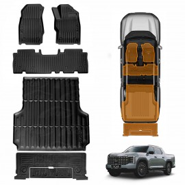 3D Floor Mats Tub Liner for MG MGU9 Dual Cab 2025-Onwards All Weather Heavy Duty Cargo Car Trunk Tailgate Ute Protector Set