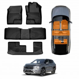 3D Floor Mats for Mitsubishi Outlander ZM Series PHEV 7-Seater 2021-2025 Heavy Duty All Weather Car Mats Carpet Liner Set