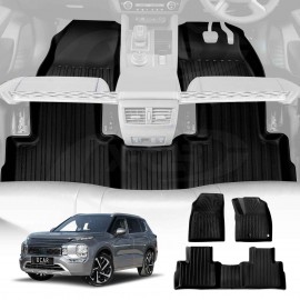 3D All-Weather TPE Floor Mats for Mitsubishi Outlander Petrol 2021-2025 Heavy Duty Customized Car Floor Liners Full Set Carpet