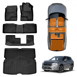 3D Floor Mats Boot Liner for Mitsubishi Outlander ZM Series PHEV 7 Seater 2021-2025 All Weather Heavy Duty Cargo Car Trunk Luggage Tray