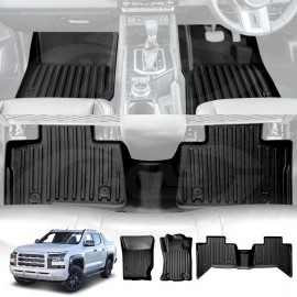 3D Customized Heavy Duty All Weather Car Mats Floor Liner Full Set Carpet for Mitsubishi Triton MV Double Cab 2024-2025