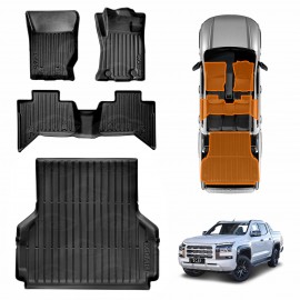 3D Floor Mats Tub Liner for Mitsubishi Triton MV Double Cab 2024-Onwards With Plastic Tub All Weather Heavy Duty Cargo Car Trunk Luggage Tray