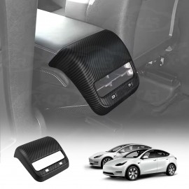 Tesla Model 3 2017-2023 and Model Y 2021-2025 Armrest Pad Rear Air Condition Vent Covers Matte Carbon Fiber Style Interior Protection Accessories