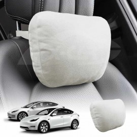 White Headrest Pillow for Tesla Model 3 2017-2023 and Model Y 2021-2024 Car Seat Neck Support Cushion Accessories