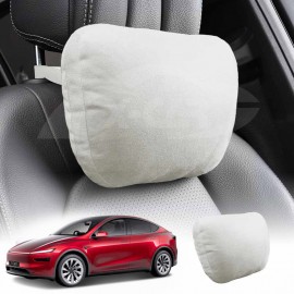 White Headrest Pillow for Tesla Model Y Juniper 2025-Onwards Car Seat Neck Support Cushion Accessories