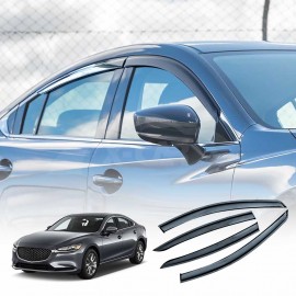 Premium Weathershields for Mazda 6 Sedan 2012-2024 Car Weather Shields Wind Deflectors Window Sun Visor 4-Piece Set