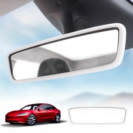Tesla Model 3 Highland 2023-2025 Rearview Mirror Protector Frame Protection Silicone Cover Case Accessories White