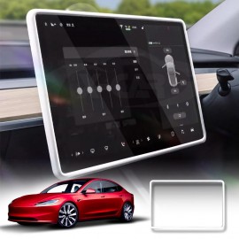 Tesla Model 3 Highland 2023-2025 Screen Protector Frame Protection Silicone Cover Case Accessories White