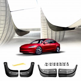 Tesla Model 3 Highland 2023-2025 Mud Flaps Splash Guards Mudguard Fender Front and Rear Set of 4