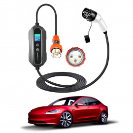Type 2 Portable EV Charger 32 Amp 7KW 3 Pin 5 Meters for Tesla Model 3 Highland 2023-2025