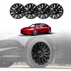 Tesla Model 3 Highland 2023-2025 Wheel Protector Cover Caps 18 Inch Rim Hubcap Hub Cap Turbine-H Matt Black Set of 4