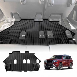 Third Row Seat Floor Mat for Nissan Patrol 2012-2024 Y62 Series Heavy Duty All Weather Car Mats Carpet Liner Set