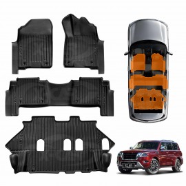 3D Floor Mats for Nissan Patrol 2012-2024 Y62 Series Heavy Duty All Weather Car Mats Carpet Liner Set
