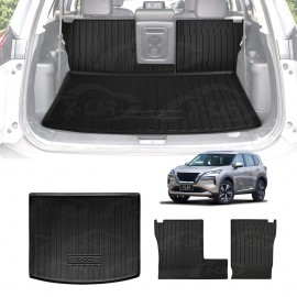 Boot Liner Kick Mats for Nissan X-trail Xtrail T33 7 Seats 2022-Onwards Heavy Duty All Weather Cargo Car Trunk Back Seat Protector 