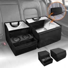 2-in-1 Car Seat Cushion & Insulated Cooler Set for Universal Vehicle Rear Armrest Organiser Storage Interior Car Accessories