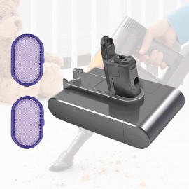 Replacement Battery and 2x Washable Pre Filter for Dyson DC31 DC34 DC35 DC44 DC45 DC30 17083-4010 917083-01 Animal Handheld Vacuum-Type B