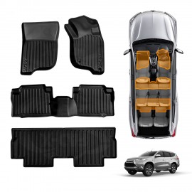 3D Floor Mats for Mitsubishi Pajero Sport 7 Seater 2015-2025 Heavy Duty All Weather Car Waterproof Interior Protection Liner Set