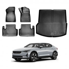 3D Floor Mats Boot Liner for Polestar 2 2021-2025 All Weather Heavy Duty Cargo Car Trunk Luggage Tray