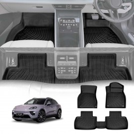 3D Floor Mats for Porsche Macan Electric 2024-Onwards Heavy Duty All Weather Car Waterproof Interior Protection Liner Set