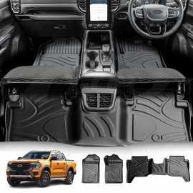 3D Floor Mats for Ford Next-Gen Ranger Dual Cab PHEV 2025-Onwards Heavy Duty All Weather Car Waterproof Interior Protection Liner Set