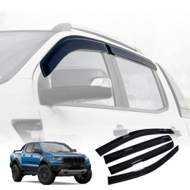 Weathershields for Ford Ranger 2011-2024 Car Weather Shields Wind Deflectors Window Sun Visor 4-Piece Set