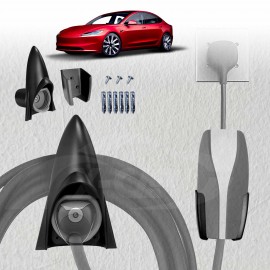 Rocket Style Charger Holder for Tesla Model 3 Highland 2023-2025 Charging Cable Organizer Wall Mount Adapter Connector with Chassis Bracket