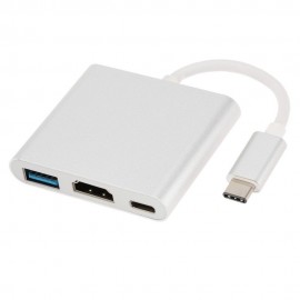 3in1 Type C USB 3.1 to USB-C 4K HDMI USB 3.0 Charging Adapter Cable Hub For Apple Macbook