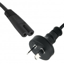 240V Mains Power Lead Cable Cord AU 2-Pin to Figure 8 Plug for PC Laptop Monitor Desktop